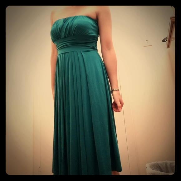 Strapless Teal prom / formal dress - Picture 2 of 8
